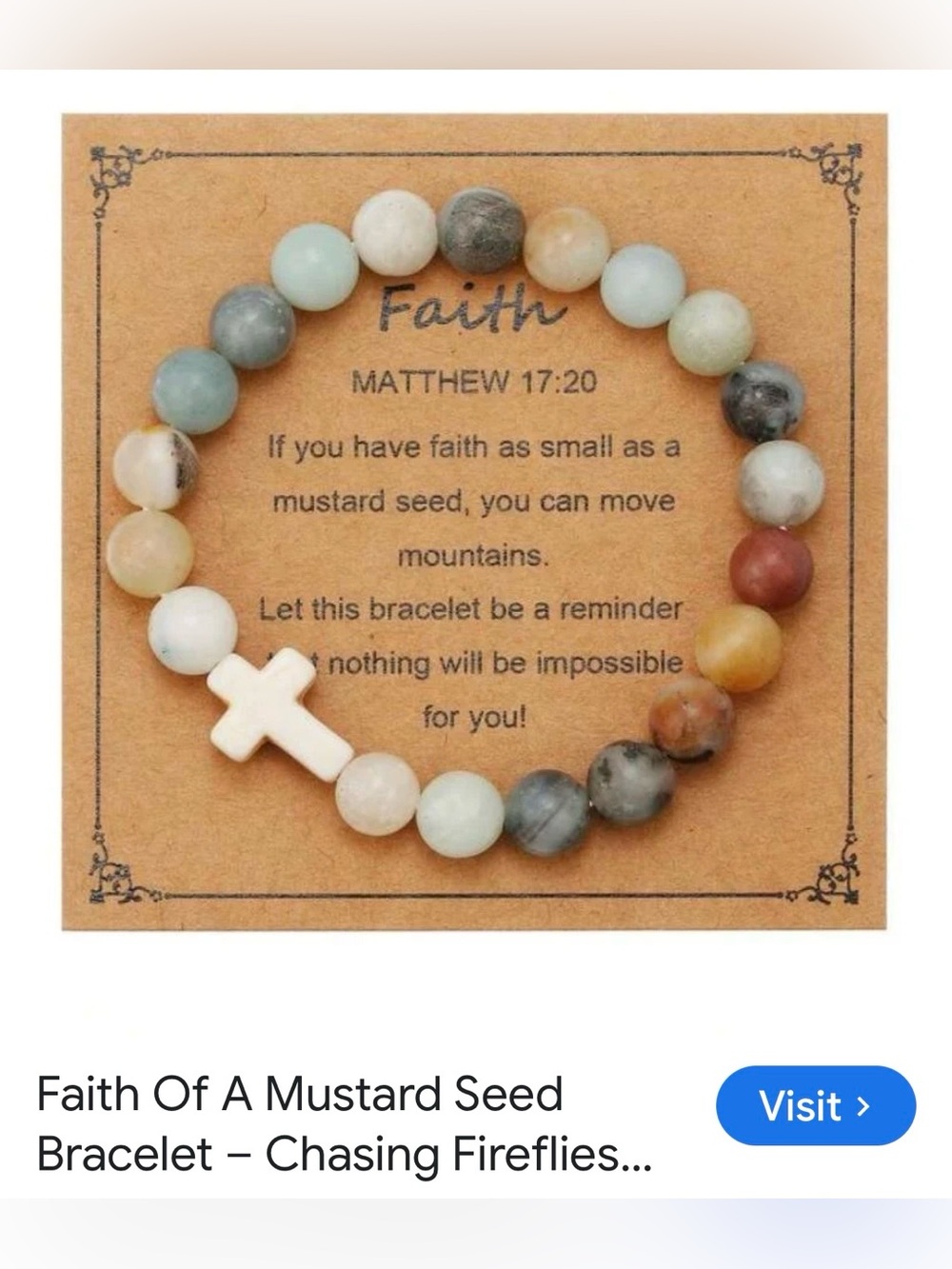 #2964**Faith Beaded Cross Bracelet - Multicolor Stone Beads